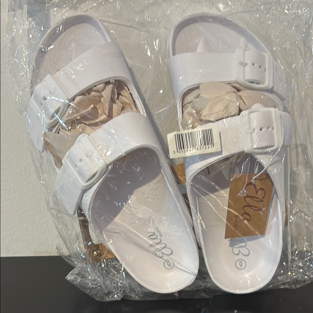 Ella White Sandals